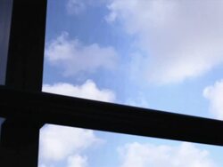 Airport window blue sky timelapse Stock Footage