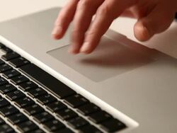 Using laptop Stock Footage