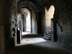 Catania, view of the passageway in the Roman theater Stock Footage