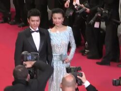 Feng Shaofeng, Yao Xingtong at Reality Premiere: 65th Cannes Film Festival at Palais des Festivals on May 18, 2012 in Cannes, France (Footage by WireImage Video/Getty Images) Stock Footage