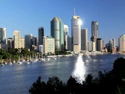 The modern city of Brisbane, Queensland, Australia, Southern Hemisphere Stock Footage