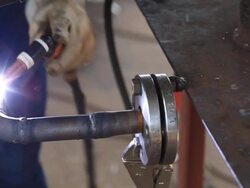 HD: Welding A Pipe Stock Footage