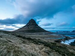 HD Time-lapse: Kirkjufell Mountain Snaefellsnes Peninsula, waterfall landscape Iceland Stock Footage