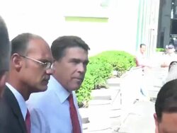 Rick Perry at the 'Fox and Friends' studio in New York, NY, on 6/19/13. (Getty Images Entertainment Video) Stock Footage