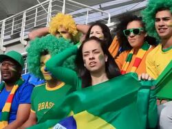 Disappointed fans hoping Brazil would score Stock Footage