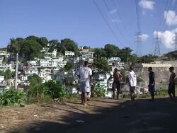 Football In Brazil - Morro Da Sao Carlos Favela Stock Footage