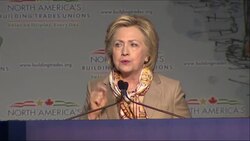 Clinton appeals to organised labour in DC speech News Clip