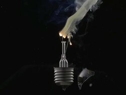 CU SLO MO Shot of exploding light bulb / Munich, Bavaria, Germany Stock Footage