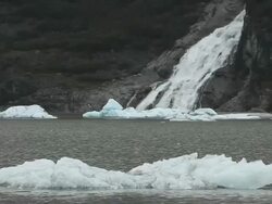 Glacial Waterfall Stock Footage
