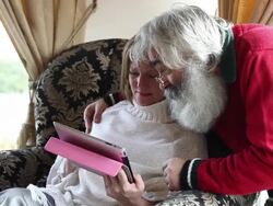 Senior couple with tablet Stock Footage