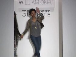 Lizzy Okpo and Darlene Okpo at Crest 3D White Presents Art Garde Designers at The Box at Lincoln Center on 02/09/2012 in New York, NY, United States Stock Footage