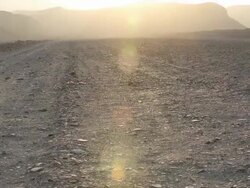 MS TU View of Sunrise at mountains / South Of Peru, Nazca, Peru Stock Footage