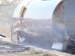 Cleaning up after chemical accident Stock Footage
