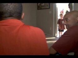 Former NFL Star Cris Carter Delivers Papa John's Pizza Stock Footage