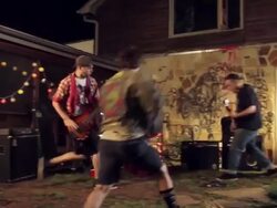 Punk band does a show in backyard Stock Footage