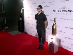 Christian Siriano at Moet & Chandon Celebrates Its 270th Anniversary with New Global Ambassador International Tennis Champion, Roger Federer Stock Footage