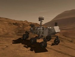 Animation of Mars Rover Curiosity on Mars surface Stock Footage