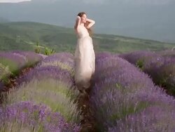 Young Woman In A Lavender Field Stock Footage