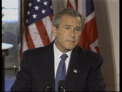 WRAP Hightlights of Bush Blair presser plus departures News Clip