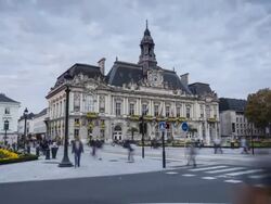The Hotel de Ville or Town Hall or Tours, France. Stock Footage