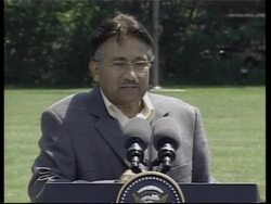 WRAP Joint news briefing by Bush and Musharraf News Clip