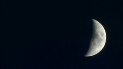 Half Moon in night sky Stock Footage