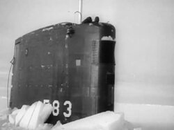 USS Spargo submarine sails to North Pole Stock Footage