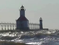 Lighthouse and Waves Stock Footage