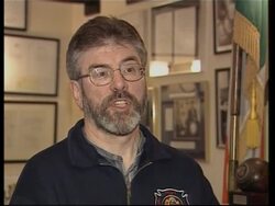Gerry Adams visits, comments on IRA sanctions News Clip