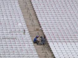 Construction At Arena De Sao Paulo Continues Stock Footage