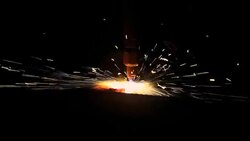 Plasma cutting process Stock Footage