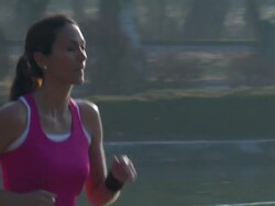 Liliana's Run Left to Right - CU Panning Stock Footage