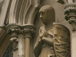 CU William De Valence / Westminster, London, UK Stock Footage