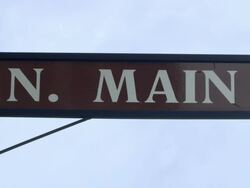 CU North main street sign board / Webb City, Missouri, United States Stock Footage