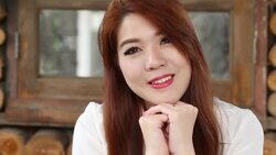 Young adult smile and look Stock Footage