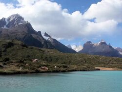 View of Torres del paine national park, HD Stock Footage