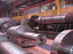 MS ZO  Shot of bending roller  machine / Volklingen, Saarland, Germany Stock Footage