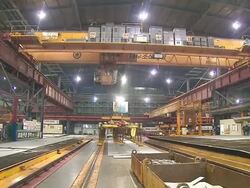  MS Moving cranes in shipyard / Gyeongsangbuk-do, South Korea Stock Footage