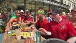 Welsh football fans celebrating in Lyon News Clip