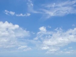 HD Time lapse of clouds moving with clear blue sky background Stock Footage