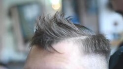 brutal barber scissors mows bearded hipster Stock Footage