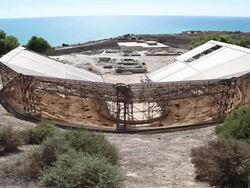 Heraclea Minoa, view of the Greek theater, 4th century B.C. Stock Footage