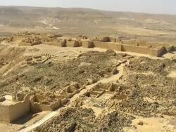 AERIAL the ruins of Avdat, Israel Stock Footage