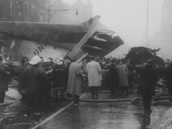 Two airplanes collide over New York Stock Footage