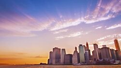 Manhattan skyline Stock Footage