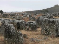 WS PAN Plain of Jars / Phonsavan, Laos Stock Footage