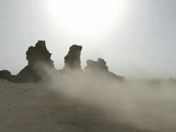 MS Shot of desert / Djibouti ( Abe Lake), Djibouti Stock Footage