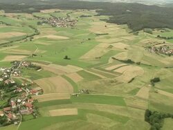 Flight Over Flat Farmland Stock Footage