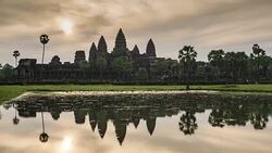 Sunrise over Angkor Wat Stock Footage