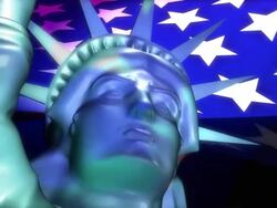 Close-up Statue of Liberty and USA flag Stock Footage